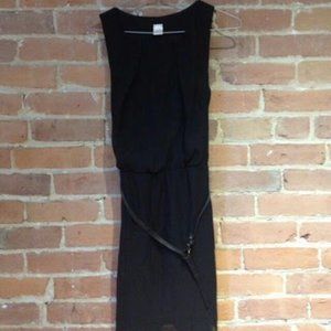 Black dress with belt